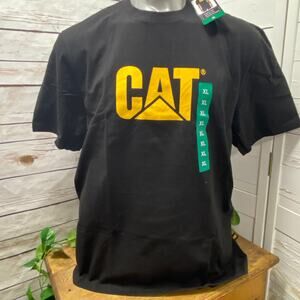 XL Cat Caterpillar Heavy Dozer Machinery Equipment Logo Tee T Shirt Black Yellow